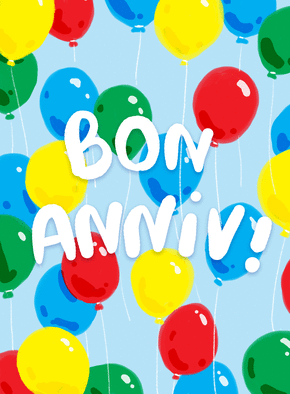 Carte anniversaire Bon anniversaire ballons colorés